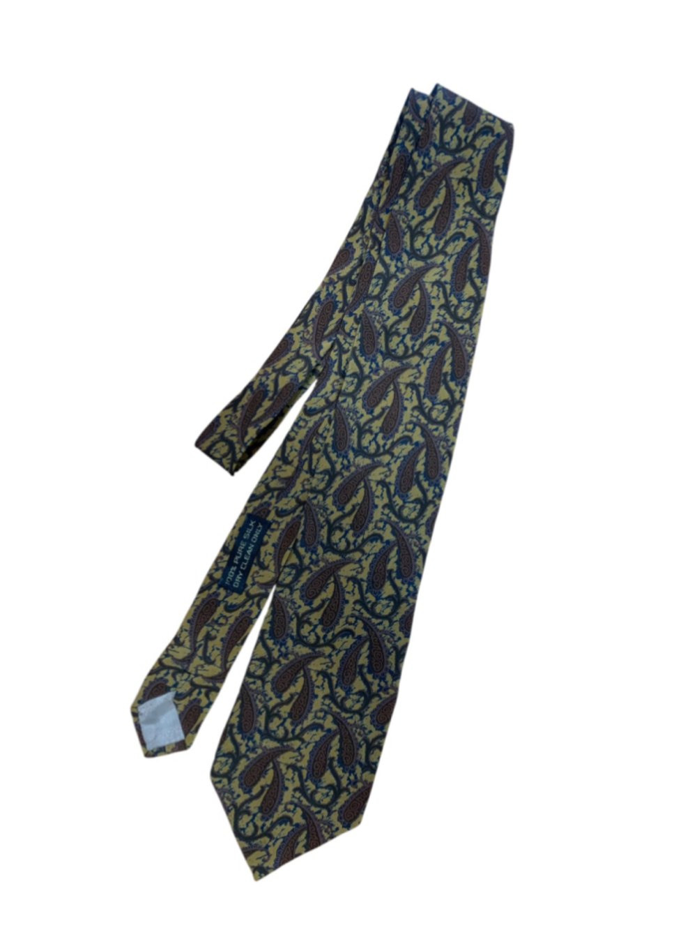 Men's Vintage Giorgio Armani Silk Tie One Size Gold Paisley Pattern